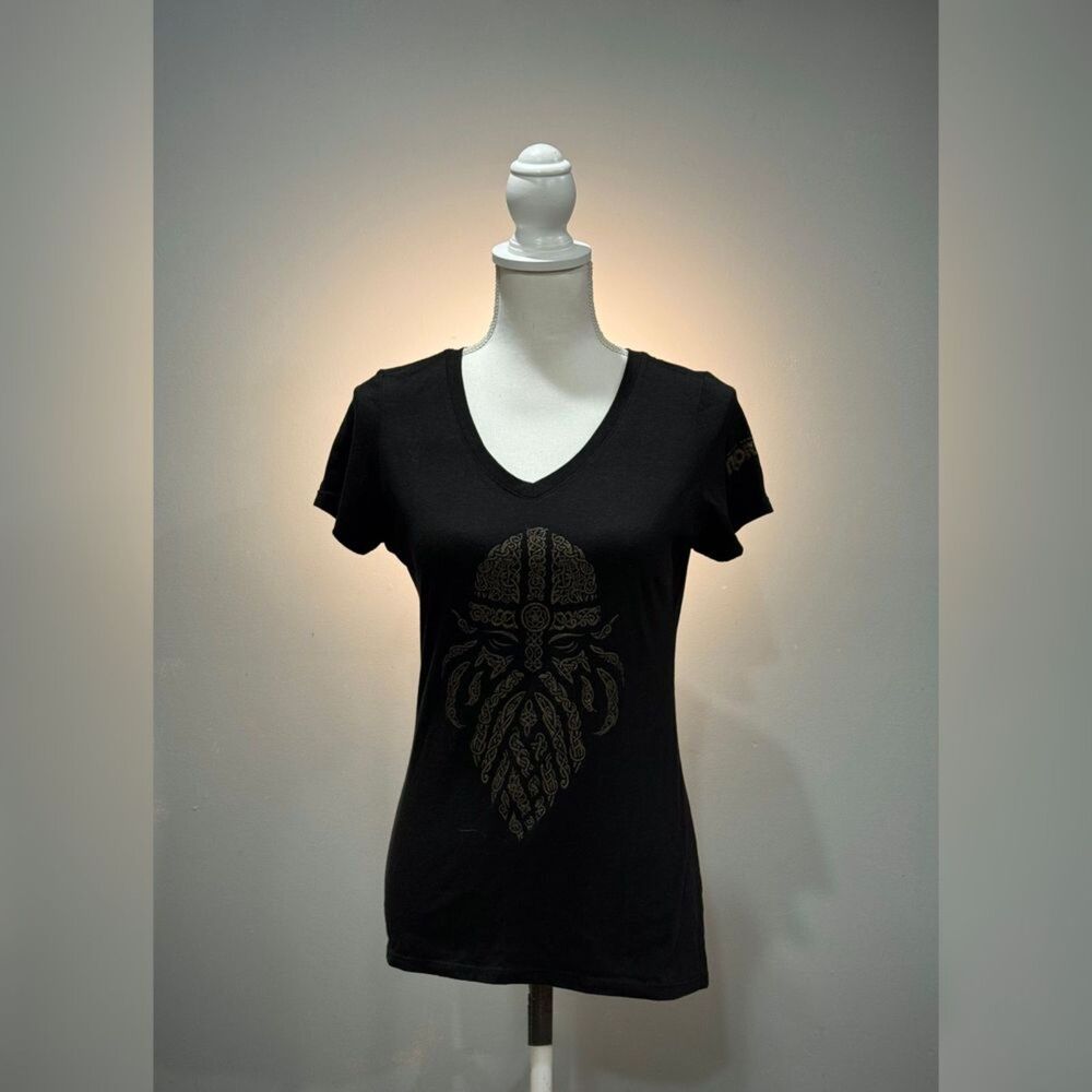 Black Disney Epcot Norway Viking S/S Tee Size S EUC